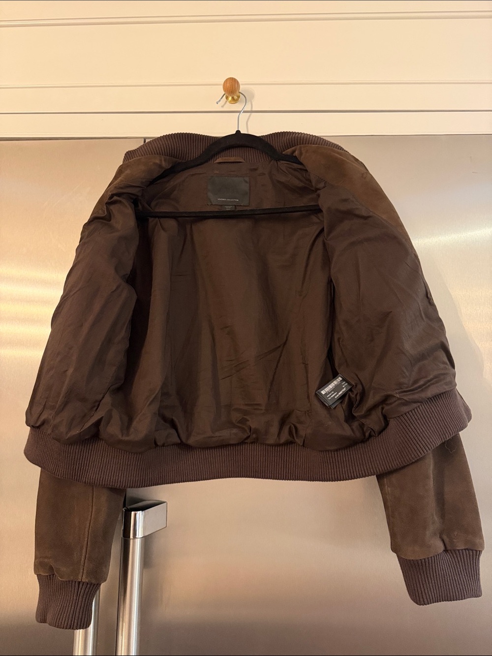 Zara Suede Leather Bomber Jacket size Medium Limited Edition - Picture 8 of 13
